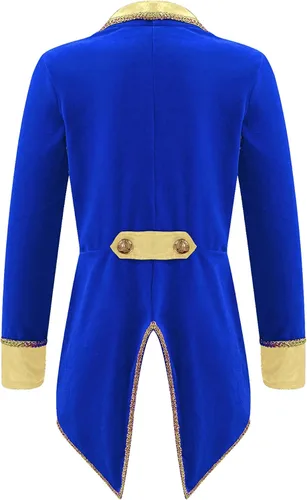 Vista 2 de Disfraz medieval de Príncipe King para niños, bata de Rey Rojo, Capa de Mardi Gras con corona, Halloween y cosplay