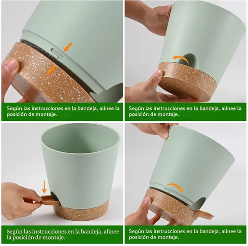 Vista 6 de Macetas para Plantas 6 PCS 5 pulgadas Macetas de Riego Automático Alto Drenaje Maceta de Flores para Plantas de Interior y Exterior con Bandeja