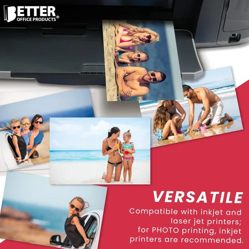 Vista 6 de Papel fotográfico brillante de alta calidad, 4 x 6 pulgadas, 400 hojas, 7.05 oz/m², mejores productos de oficina, 4 x 6, paquete de 400