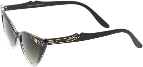 Vista 4 de zeroUV Gafas de sol vintage de los años 50 para mujer con diseño UV400 adornadas con diamantes de imitación Pinup Girl y accesorios Rockabilly