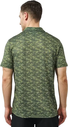 Vista 3 de marami Camisas polo de golf para hombre Dry Fit manga corta impreso camisetas polo UPF absorción de humedad camisas tácticas cuello camisas