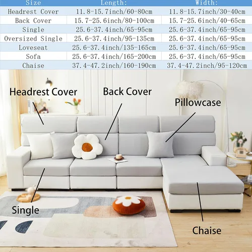 Vista 7 de Funda universal para sofá resistente al desgaste, fundas de cojín para sofá modular, funda de repuesto antideslizante para asiento de cabeza, fundas