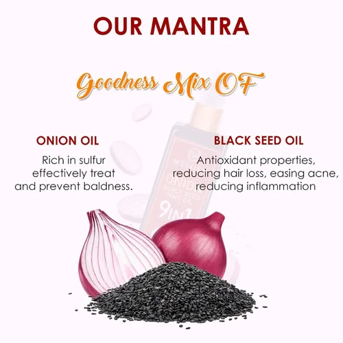 Vista 5 de Newish Black Seed Onion Oil for Hair Regrowth and Care, With Castor, Almond, Sunflower, Methi & Jojoba Oils for Shiny Hair (200 ml)