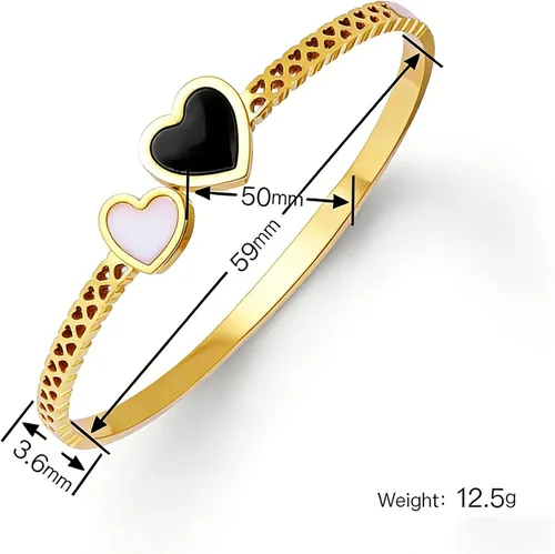 Vista 2 de Colección de Pulseras Brazalete de Acero Inoxidable 316L Chapado en Oro de 18K - 12 Diseños Únicos + Cadena de Acero de Titanio con Acento