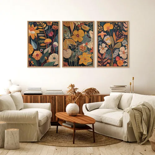 Vista 100 de FWIEXA Juego de Arte de Lienzo Bohemio Enmarcado para Pared, Cuadros Botánicos Verde Salvia Decoración de Pared, Impresiones de Arte de Plantas