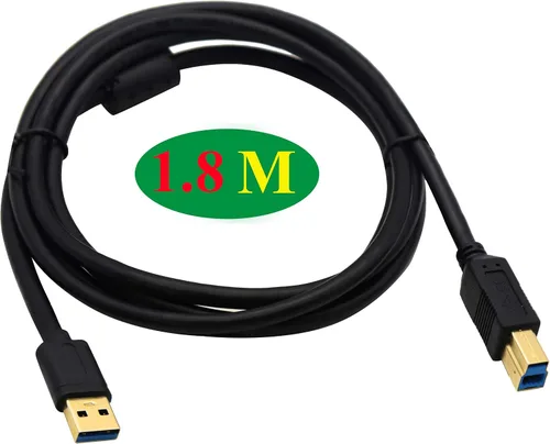 Vista 2 de Cable extensor USB 3.0 tipo B, USB 3.0 A macho a macho tipo B, cable de extensión compatible con Samsung Galaxy S5, Note 3, Note Pro 12.2, disco
