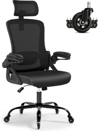 Vista 18 de Fizzin Silla de Oficina Ergonómica, Sillas de Computadora de 400 LBS con Soporte Lumbar Ajustable, Silla de Escritorio de Malla Transpirable Rosado