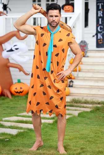 Vista 7 de Arvilhill Men Fred Costume Adult Classic Caveman Tunic Outfits