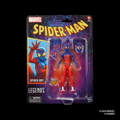 Vista 2 de Marvel Legends Series Spider-Boy, Retro Comics Figura de acción coleccionable de 6 pulgadas