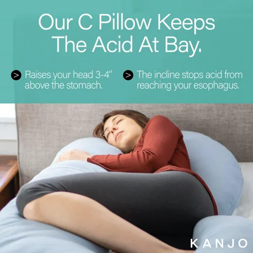 Vista 5 de Kanjo Almohada de embarazo, almohada de cuerpo completo de maternidad en forma de C para dormir y reflujo ácido