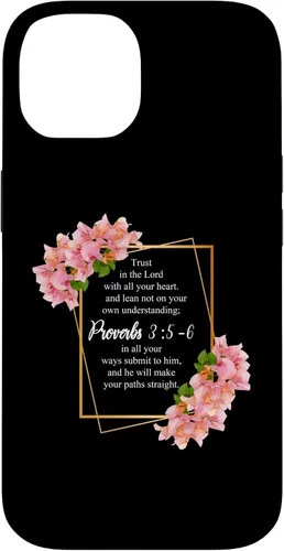 Vista 4 de iPhone 12 Pro Max Proverbios 3:5-6 Versículo de la Biblia Religioso Cristiano Hombres y Mujeres Caso