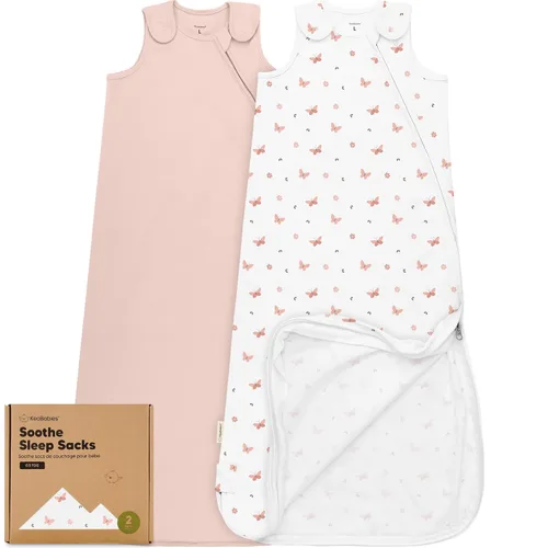 Vista 15 de Paquete de 2 sacos de dormir orgánicos para bebé, 100% algodón 0.5TOG (aguacate, 0-6 meses) Soft Breathable, Baby Wearable Blanket, Toddler
