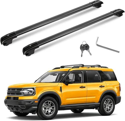 Vista 10 de Barras transversales universales para techo, barras transversales de aluminio de 43 pulgadas con bloqueo antirrobo, marco de ventana ajustable