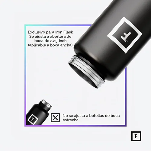 Vista 4 de IRON °FLASK Botella de agua de boca ancha con tapa flexible con pajilla