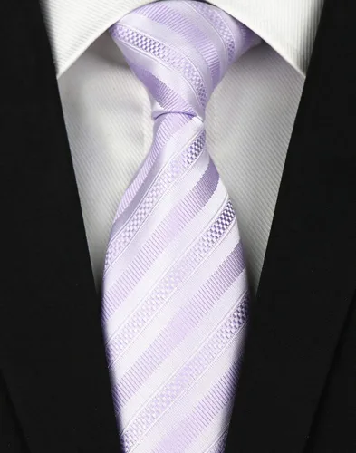 Vista 7 de Secdtie Corbata clásica de seda tejida jacquard a rayas para hombre