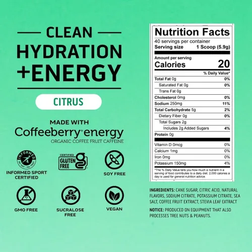 Vista 3 de Ascent Hidratación de Cítricos Plus Energía, 8.17 OZ
