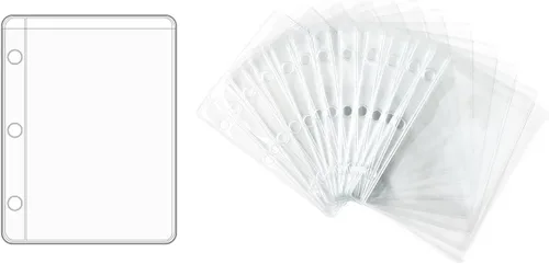 Vista 10 de NatSumeBasics 12 bolsillos A5 para carpeta transparentes sin cremallera, sobres de presupuesto para efectivo de 5 x 8 pulgadas, protectores de hojas