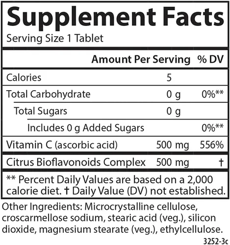 Vista 4 de Carlson - Complejo Super-C, Vitamina C + Bioflavonoides, Función Inmune y Bienestar Óptimo, Antioxidante, 250 Tabletas Vegetarianas