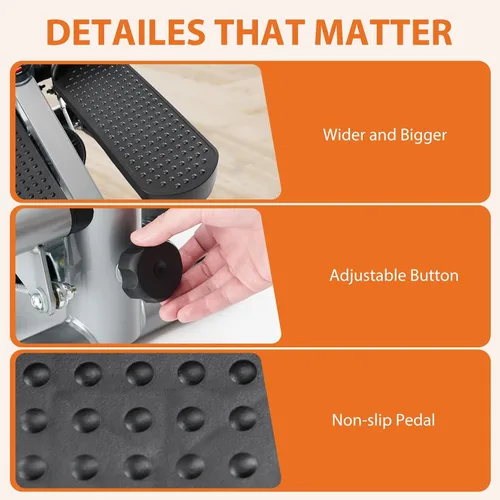 Vista 2 de Sweetcrispy Mini Steppers de Escalón con Bandas de Resistencia para Ejercicio en Casa, Máquina Stepper de Ejercicio de Giro Portátil para Sliver Pro