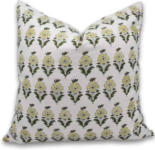 Vista 11 de Fundas de almohada hechas a mano con estampado de bloques de 14 x 14 pulgadas, tela de lona de pato, decoración para sofá, cama, interior, exterior
