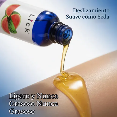 Vista 4 de Aceite de masaje con sabor a sandía para parejas, loción masajista comestible con vitamina E, almendra dulce y aceite de coco no es pegajosa y suave
