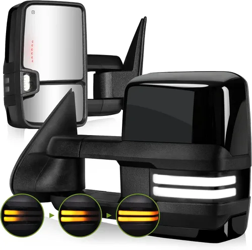 Vista 12 de Switchback Espejos de Remolque para Chevy Silverado GMC Sierra 2003-2007 Espejo Lateral con Señal de Giro Dinámica Luz de Marcha Lámpara de Respaldo