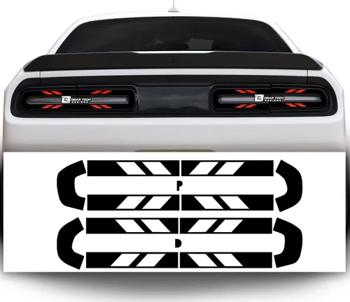 Vista 7 de BOGAR TECH DESIGNS - Cubierta opaca de vinilo para piloto trasero de carreras compatible con Dodge Challenger 2015-2024, brillante tipo B