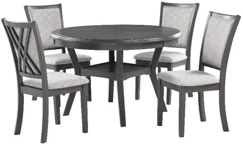 Vista 14 de New Classic Furniture Amy - Juego de mesa de comedor de 5 piezas, color marrón cereza
