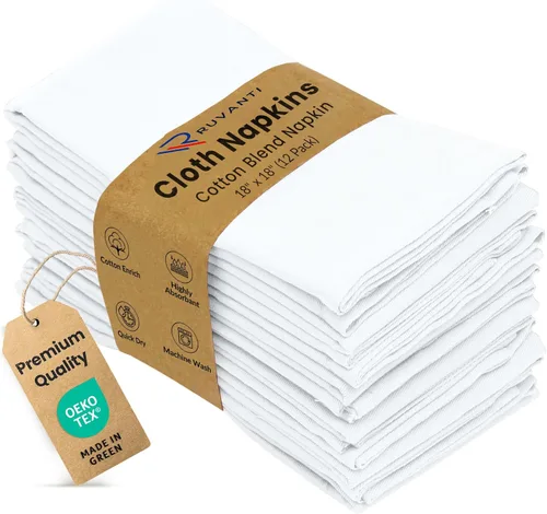 Vista 27 de Ruvanti - Juego de 4 servilletas de tela de 45x45 centímetros, lavables, suaves, duraderas, absorbentes, mezcla de algodón. Servilletas de mesa