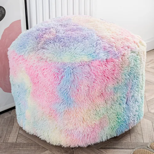 Vista 18 de Asuprui Puf Otomano Redondo Sin Relleno Puf Otomano Sin Relleno Reposapiés de Piel Sintética Suave 20x20x12 Pulgadas Silla Mullida Puf de Suelo
