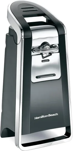 Vista 2 de Hamilton Beach Abrelatas de cocina automático eléctrico de borde liso (76607) y abrelatas manual OXO Good Grips de mango suave