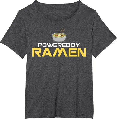 Vista 21 de Camiseta de fideos de anime japoneses Powered By Ramen, Negro, S