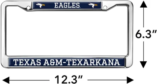 Vista 4 de Texas A&M University - Texarkana Mascot - Marco de metal estándar para placa de matrícula de tamaño completo