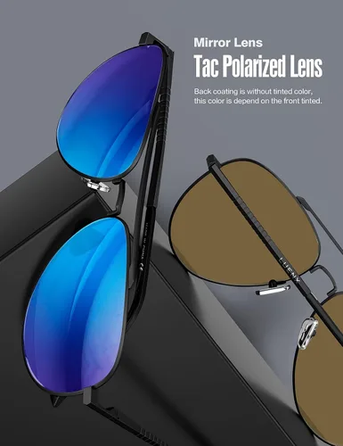 Vista 16 de LUENX, Aviator - Gafas de sol polarizadas, para hombres y mujeres, protección UV 400, con funda 60MM