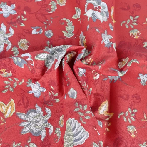 Vista 7 de Funda de almohada de tamaño Queen con estampado floral rojo para mujer, fundas de almohada refrescantes 100% algodón, paquete de 2 unidades con 4