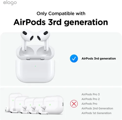 Vista 2 de elago AW5 - Funda compatible con AirPods de 3ª generación (2021), diseño clásico de consola de juegos portátil compatible con Apple AirPods 3, Negro