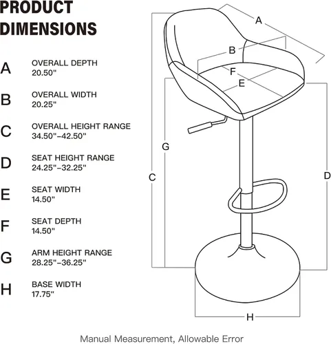 Vista 7 de Glitzhome Taburete de bar giratorio, taburetes de bar ajustables con soporte trasero y reposapiés, silla de bar tapizada de piel sintética