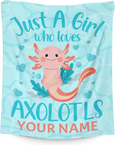Vista 19 de Axolotl - Manta de regalo de 30 x 40 pulgadas, bonita manta para niñas, mantas suaves y peludas azules para sofá y oficina