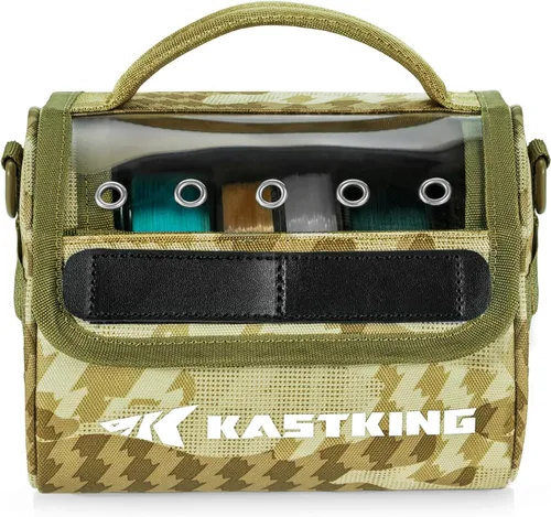 Vista 9 de KastKing BaitSpace Bolsa de gestión de línea, bolsa de almacenamiento de línea de pesca con nailon resistente al agua, ventana transparente, divisor