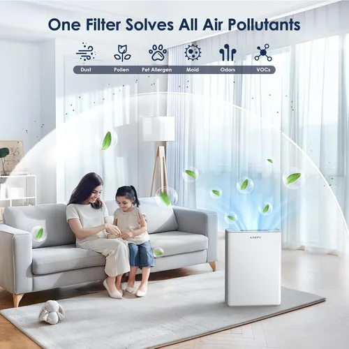 Vista 2 de AMEIFU Purificadores de aire para el hogar, habitación grande de hasta 2300 pies cuadrados, purificadores de aire H13 True Hepa para pelo
