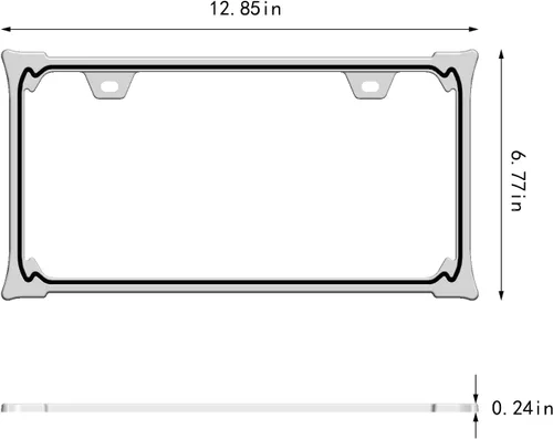Vista 5 de Marcos de matrícula cromados 3D, aleación de zinc puro (patrón de cuerno 3D)