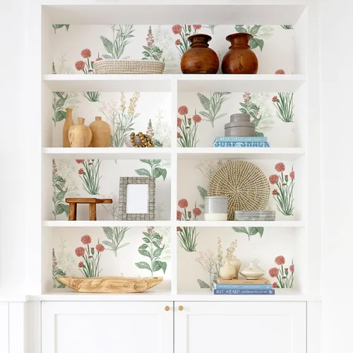 Vista 8 de Orainege Papel tapiz floral para despegar y pegar, papel de contacto bohemio de 16.9 x 118.1 pulgadas, papel de pared autoadhesivo extraíble