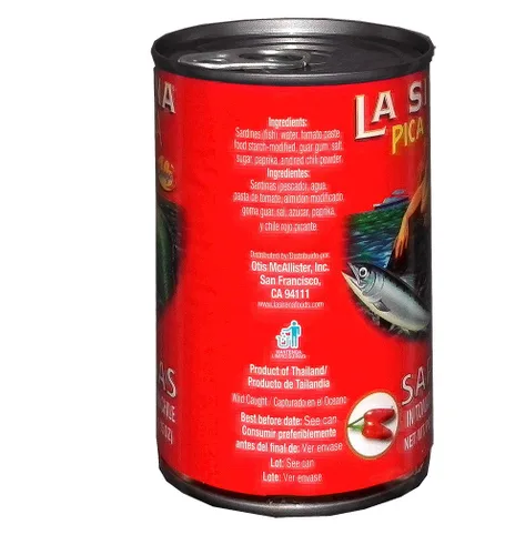 Vista 4 de La Sirena Sardinas Pica Pica 15 oz