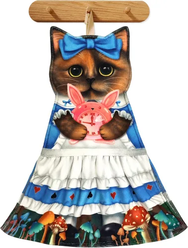 Vista 16 de PAT JUUMG - Toallas divertidas de mano con forma de gato para decoración de baño o cocina; toallas decorativas colgantes para la cara, súper