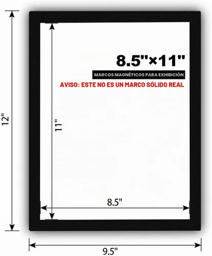 Vista 9 de 4 soportes magnéticos, para letras de 8.5 x 11 pulgadas, soporte magnético de PVC resistente, marco magnético de póster de fotos, puede Negro