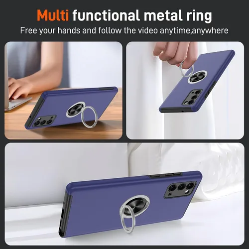 Vista 167 de Gritup - Funda para Galaxy A05S con protector de pantalla HD×2, funda protectora para teléfono a prueba de golpes con soporte magnético de anillo
