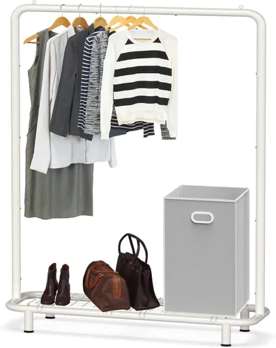 Vista 9 de Simple Houseware Estante de ropa con tubería industrial y estantes