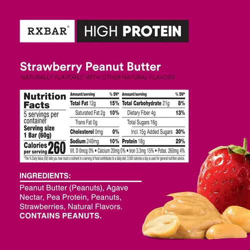 Vista 2 de RXBAR Barras altas en proteínas, 0.63 oz de proteína, sin gluten, aperitivos de proteínas, paquete variado de 2 sabores (2 cajas, 10 barras)