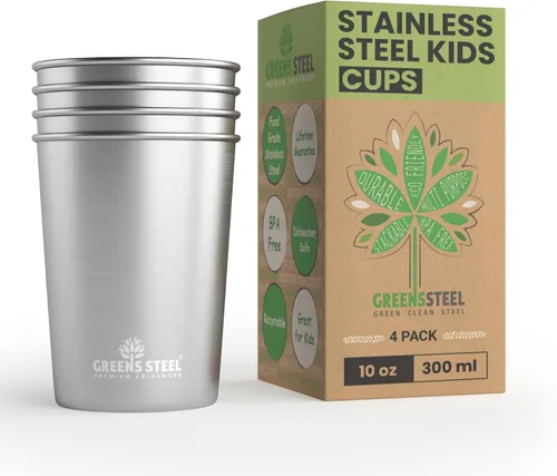 Vista 11 de Vasos para niños de 10 onzas – Vasos de acero inoxidable para el hogar, fiesta, campamento y actividades al aire libre – sin BPA, irrompibles, vasos