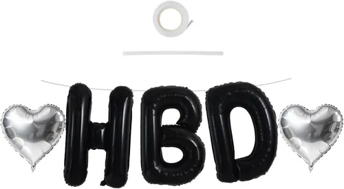 Vista 9 de TONIFUL Globos grandes de helio de letras B negras grandes de 40 pulgadas, globos de aluminio Mylar para decoración de suministros de fiesta